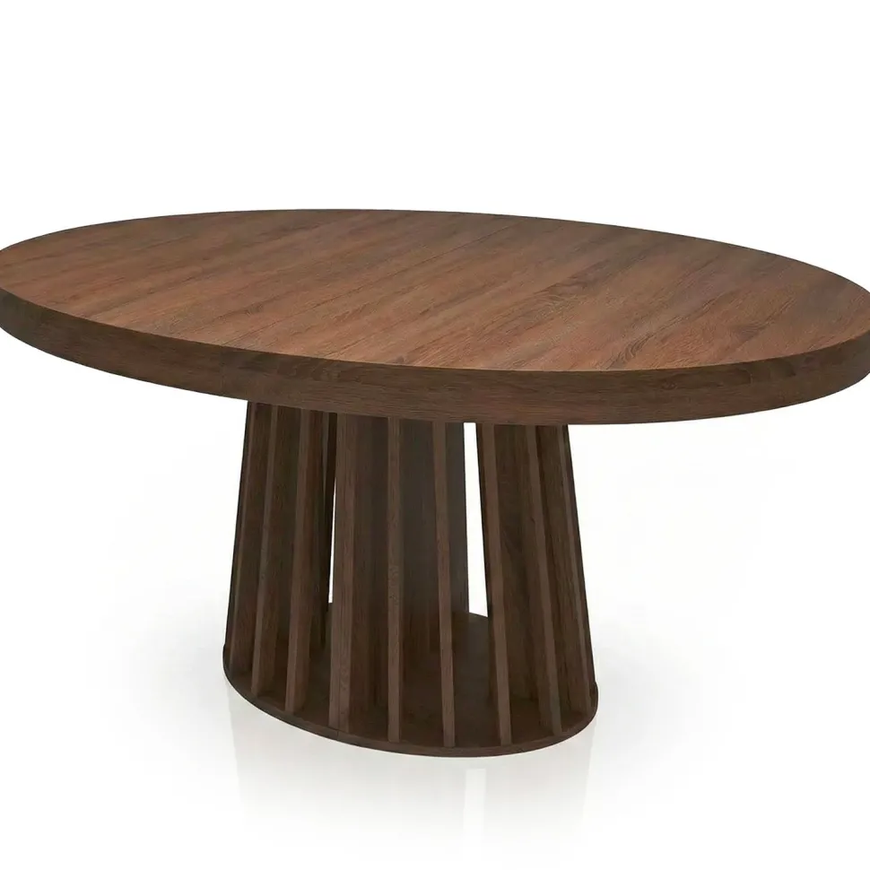 Table ovale extensible Eliza Bois noisette