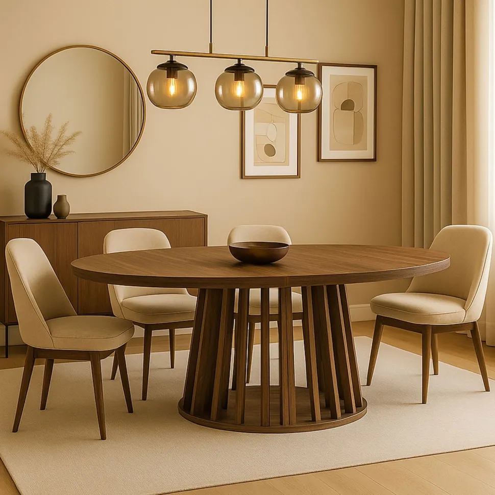 Table ovale extensible Eliza Bois noisette
