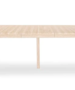 Table ronde extensible 110-260cm Myriade Effet travertin Beige et Noir