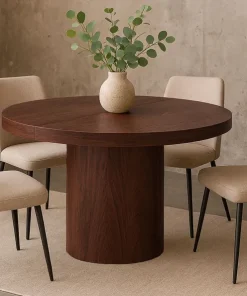 Table ronde extensible 110-260cm Suzie Bois noisette