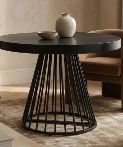 Table ronde extensible Grivery Noir pieds Noir
