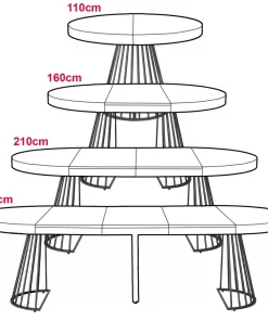 Table ronde extensible Grivery Bois Noisette pieds Noir