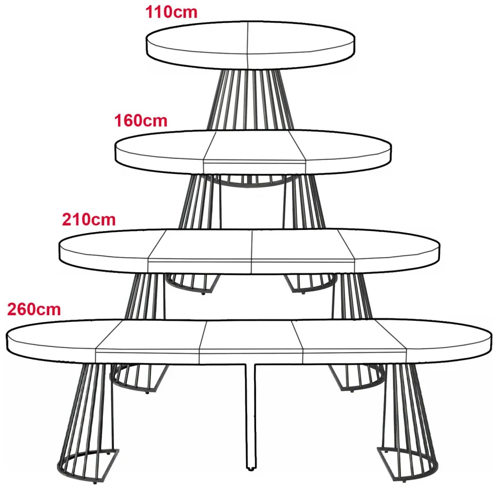 Table ronde extensible Grivery Bois Noisette pieds Noir