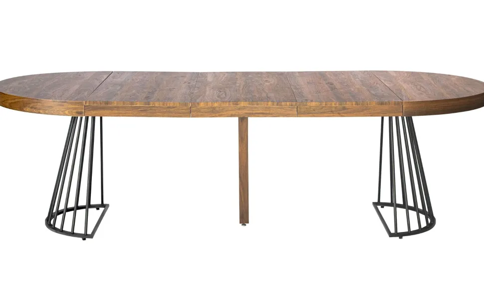 Table ronde extensible Grivery Bois Noisette pieds Noir