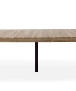 Table ronde extensible Henriette Chêne Clair pieds Noir