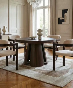 Table ronde extensible Henriette Bois noisette