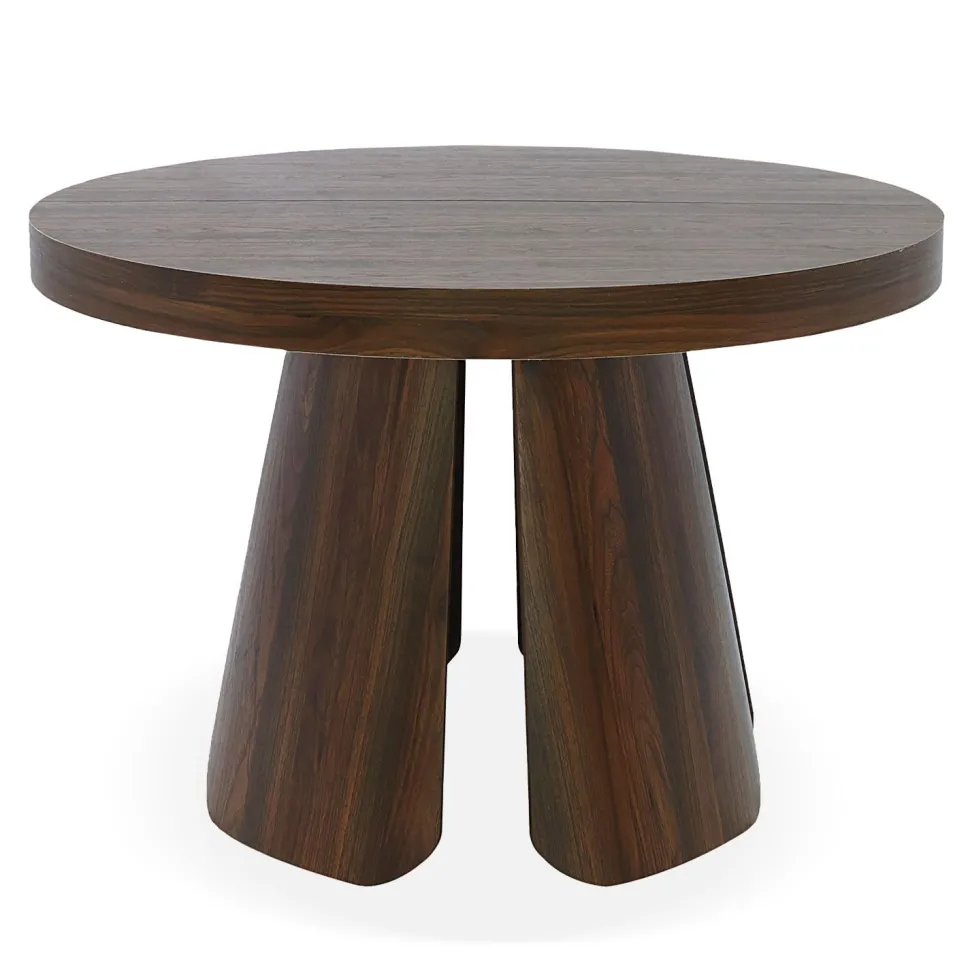 Table ronde extensible Henriette Bois noisette