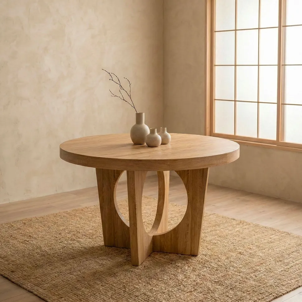 Table ronde extensible Kalipso Chêne Clair