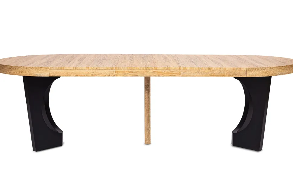 Table ronde extensible Kalipso Chêne Clair et Noir