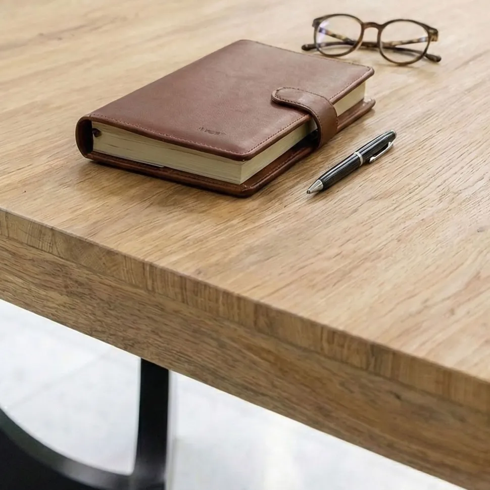 Table ronde extensible Kalipso Chêne Clair et Noir