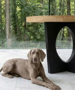 Table ronde extensible Kalipso Chêne Clair et Noir