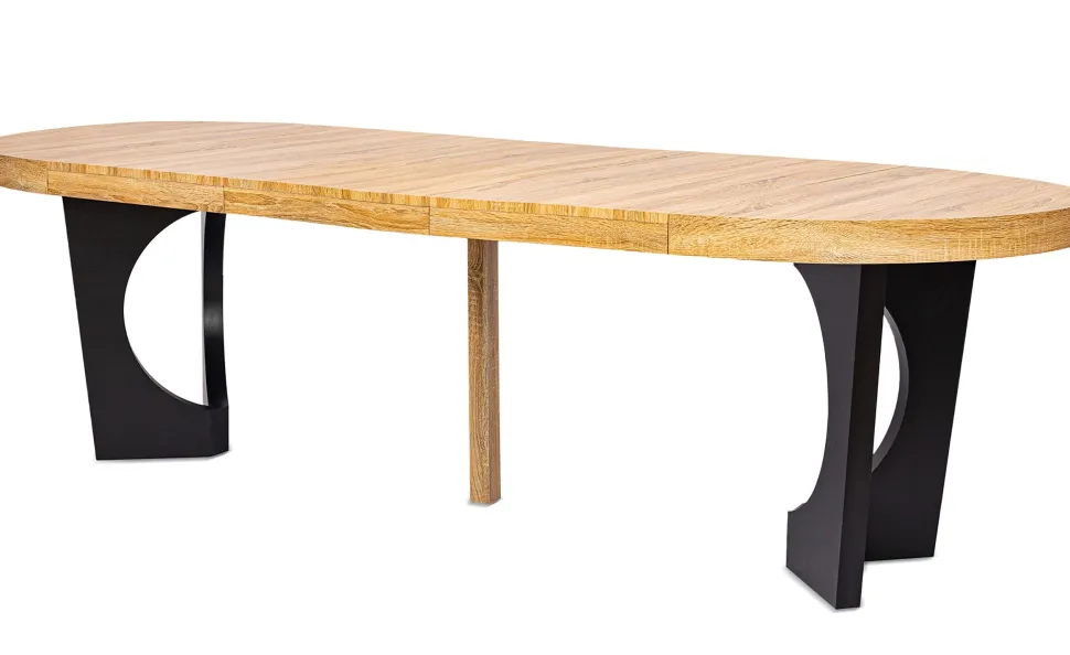 Table ronde extensible Kalipso Chêne Clair et Noir