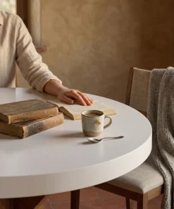 Table ronde extensible Myriade Blanc