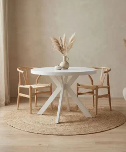 Table ronde extensible Myriade Blanc