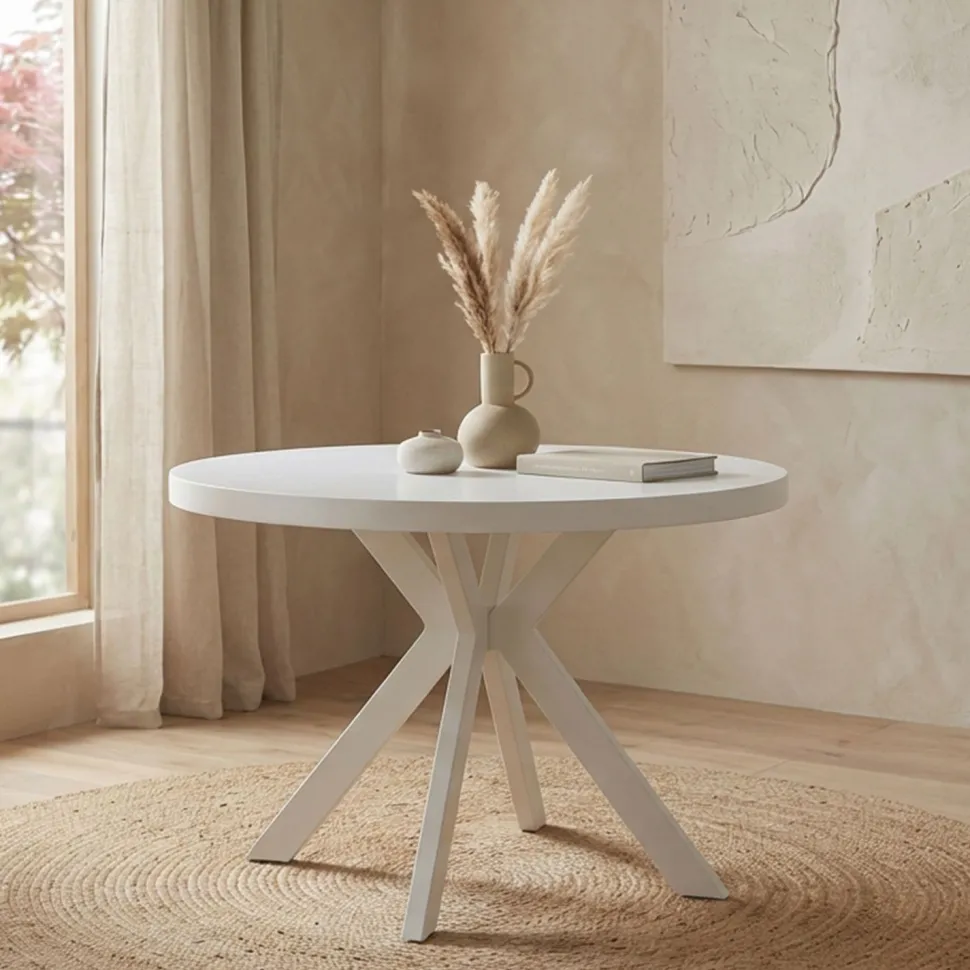 Table ronde extensible Myriade Blanc