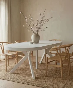 Table ronde extensible Myriade Blanc