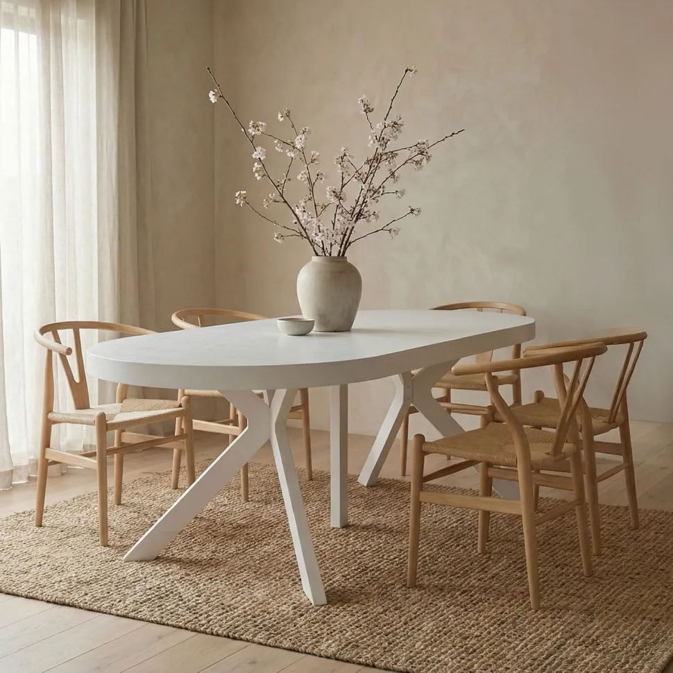Table ronde extensible Myriade Blanc