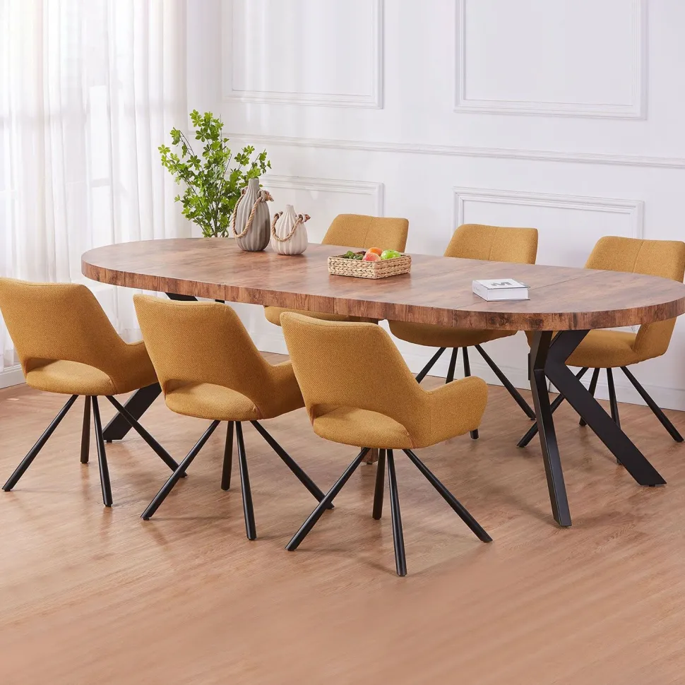 Table ronde extensible Myriade Noir et Noyer