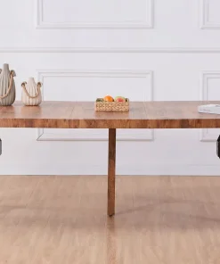 Table ronde extensible Myriade Noir et Noyer