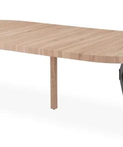 Table ronde extensible Myriade Noir et Chêne Clair