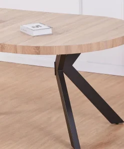 Table ronde extensible Myriade Noir et Chêne Clair