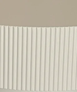 Table ronde L78,5cm avec rainures verticales sculptées Pulsar Blanc cassé