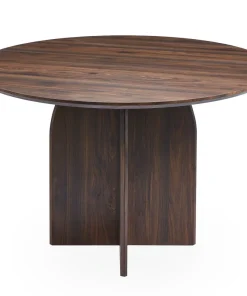 Table ronde élégante 120cm Calyptus Bois foncé