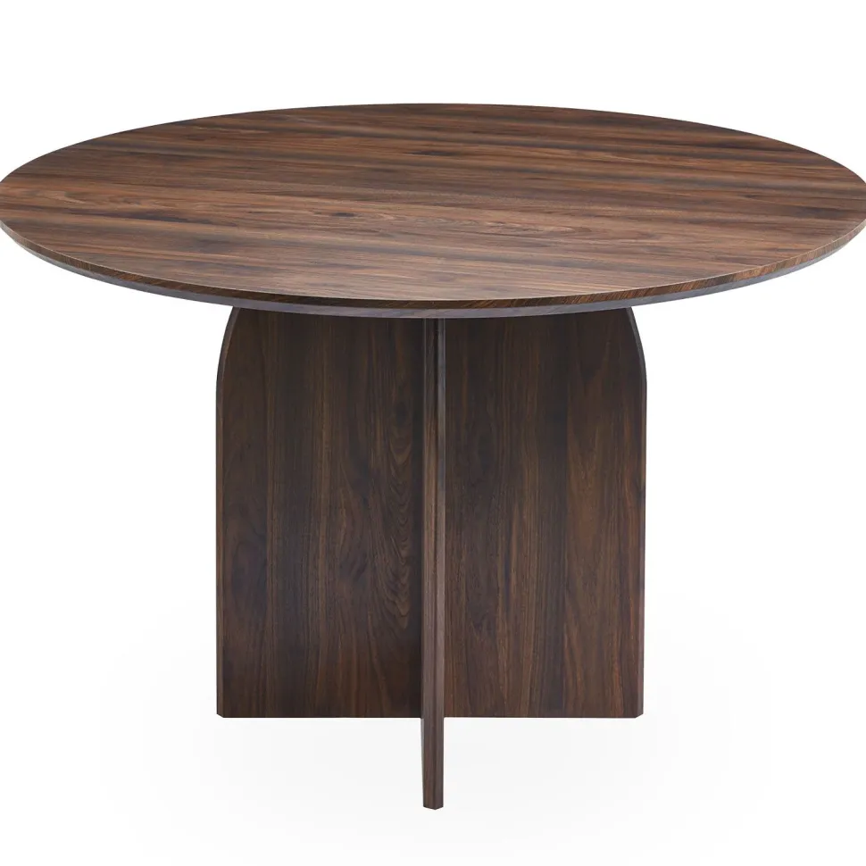 Table ronde élégante 120cm Calyptus Bois foncé