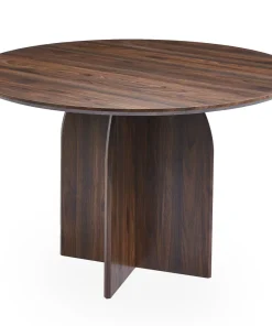 Table ronde élégante 120cm Calyptus Bois foncé