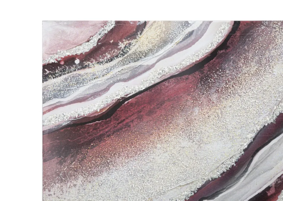 Tableau abstrait encadré en bois massif multicolore