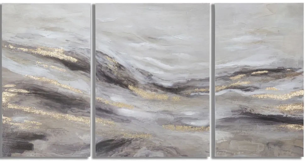 Tableau abstrait monty cadre en bois 3 pièces