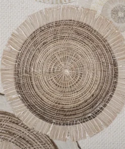 Tableau décoratif géométrique relief Bois massif et toile de qualité tons chauds