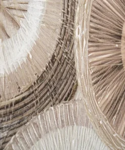 Tableau décoratif géométrique relief Bois massif et toile de qualité tons chauds