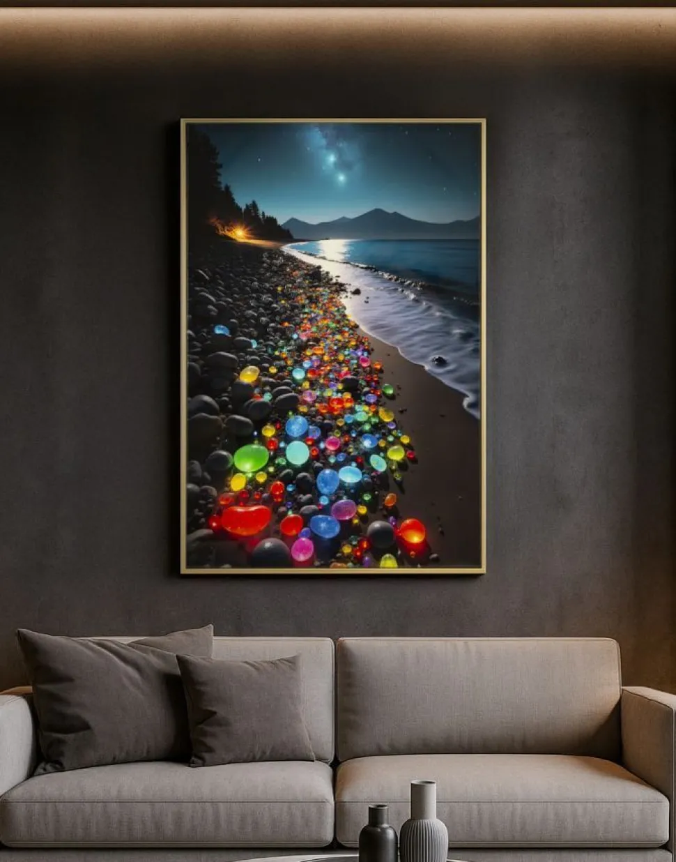Tableau impressions sur toile couleurs laquées cadre 60x90