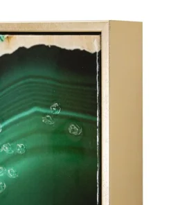 Tableau Laquared en toile avec cadre bois et métal doré applications en relief