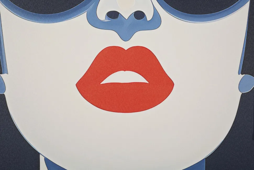 Tableau LED Cécille femme pop rouge et bleu