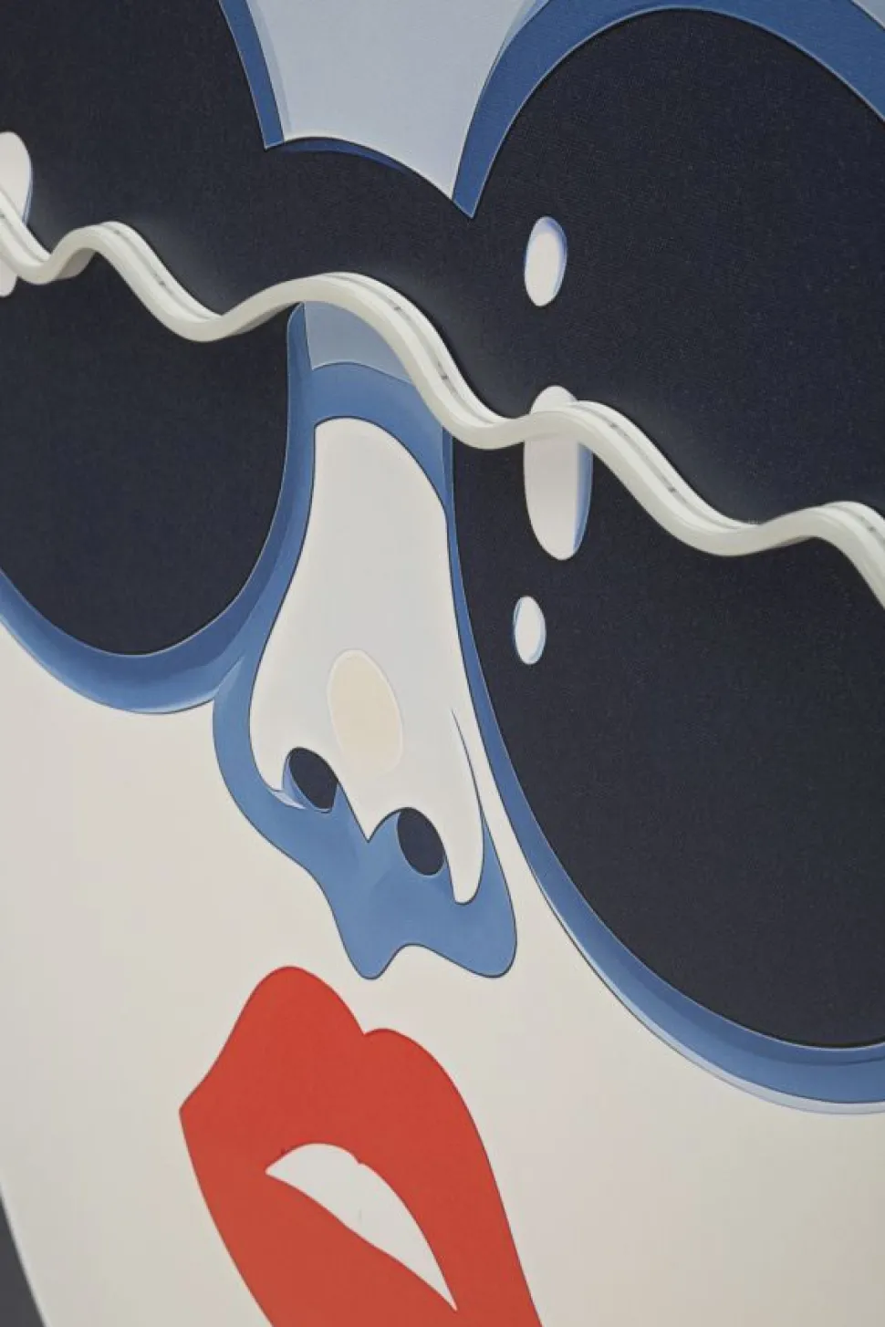 Tableau LED Cécille femme pop rouge et bleu