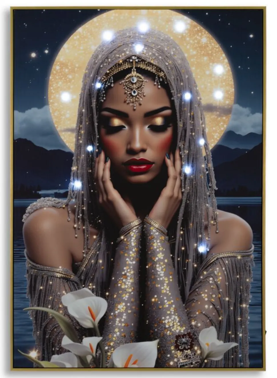 Tableau LED Venus Laqué avec Cadre