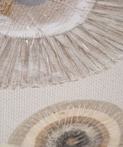 Tableau mural géométrique en relief Bois massif et Toile nuances chaudes