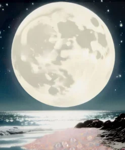 Tableau paysage nocturne cadre Laqué