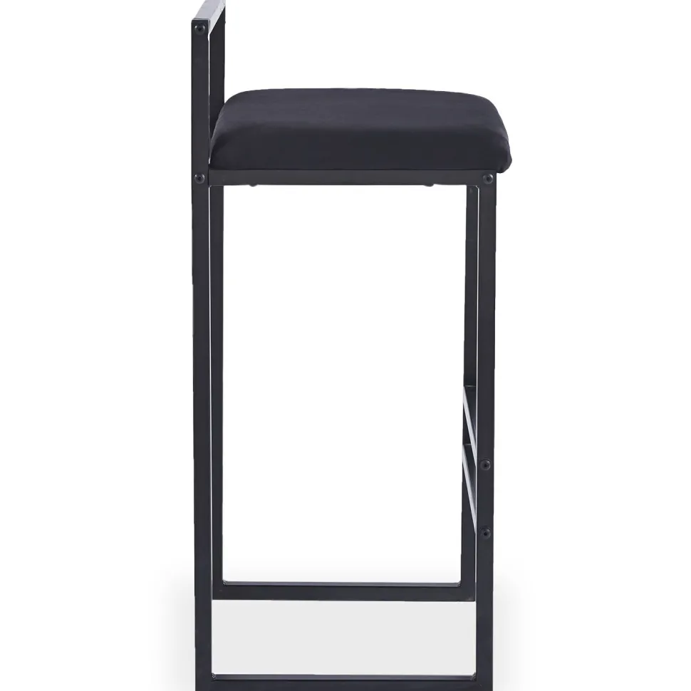 Tabouret de bar en métal Drakkar Noir et Velours Noir