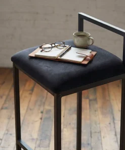 Tabouret de bar en métal Drakkar Noir et Velours Noir