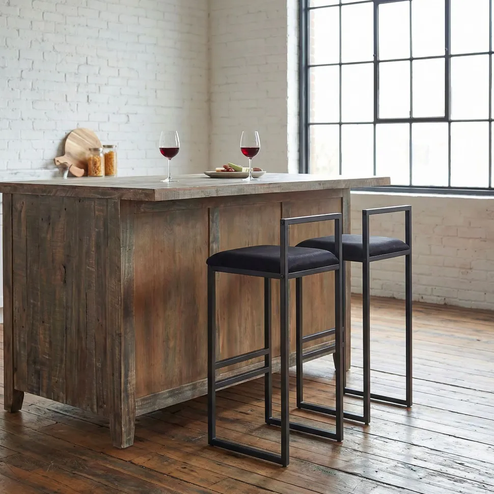 Tabouret de bar en métal Drakkar Noir et Velours Noir