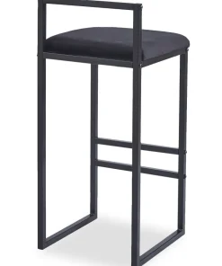 Tabouret de bar en métal Drakkar Noir et Velours Noir