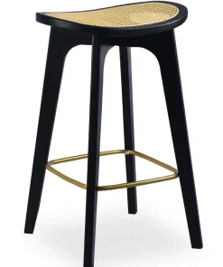 Tabouret de bar Yokori en cannage et Bambou Noir