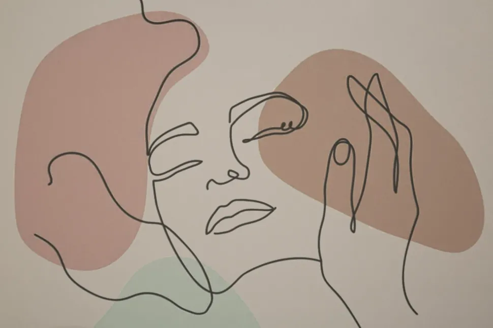 Tampon Visage M.D.F. et verre multicolore