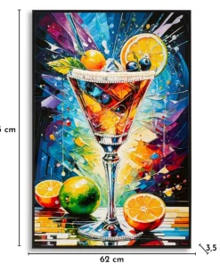 Toile Cocktail Laquaré avec Cadre