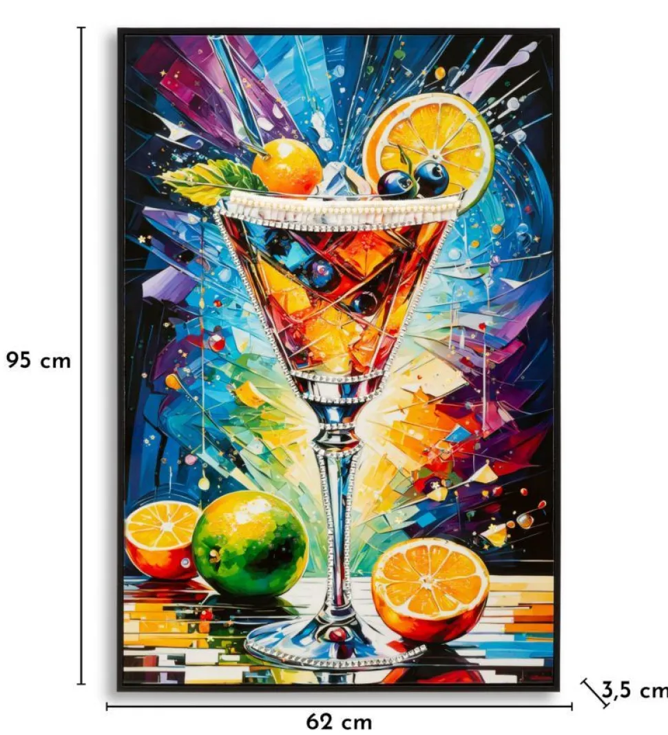 Toile Cocktail Laquaré avec Cadre