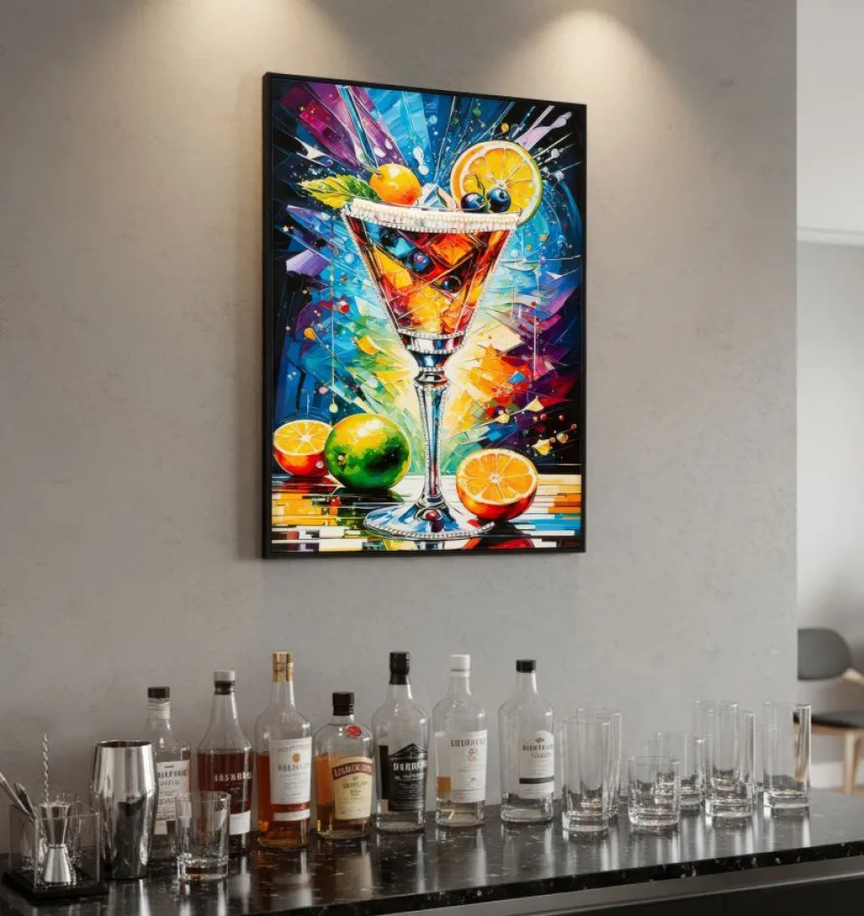 Toile Cocktail Laquaré avec Cadre