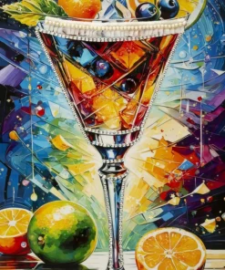 Toile Cocktail Laquaré avec Cadre